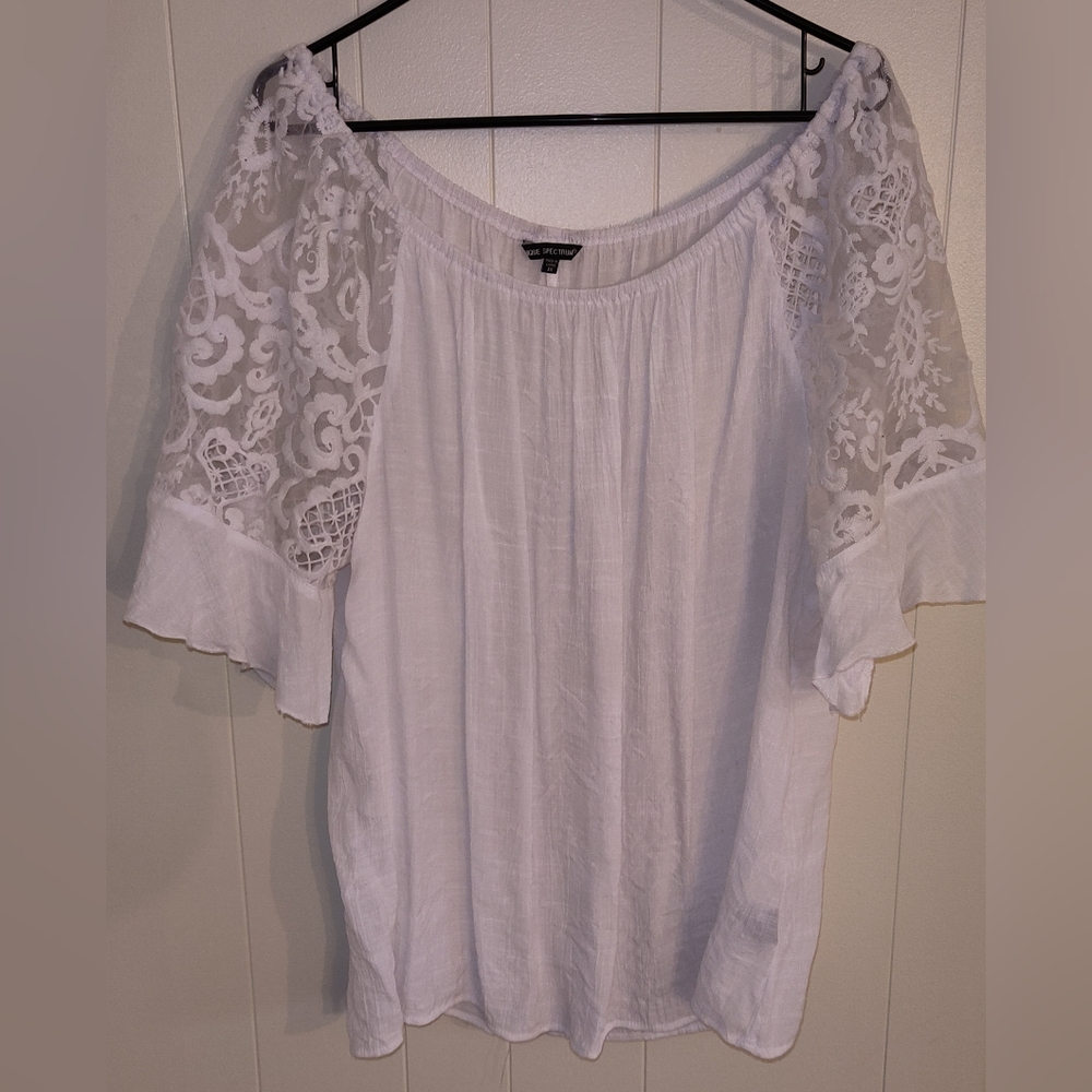3X Unique Spectrum Boho Blouse - White - Pristine Condition!